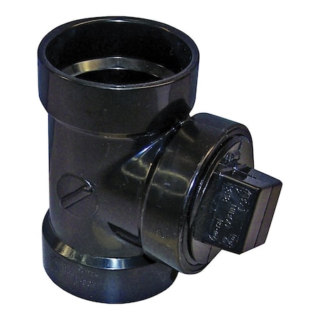 Genova 800 Series Test Pipe Tee, 3 In, Hub X FIP, ABS, SCH 40 Schedule